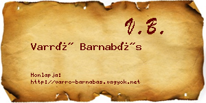 Varró Barnabás névjegykártya