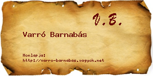 Varró Barnabás névjegykártya